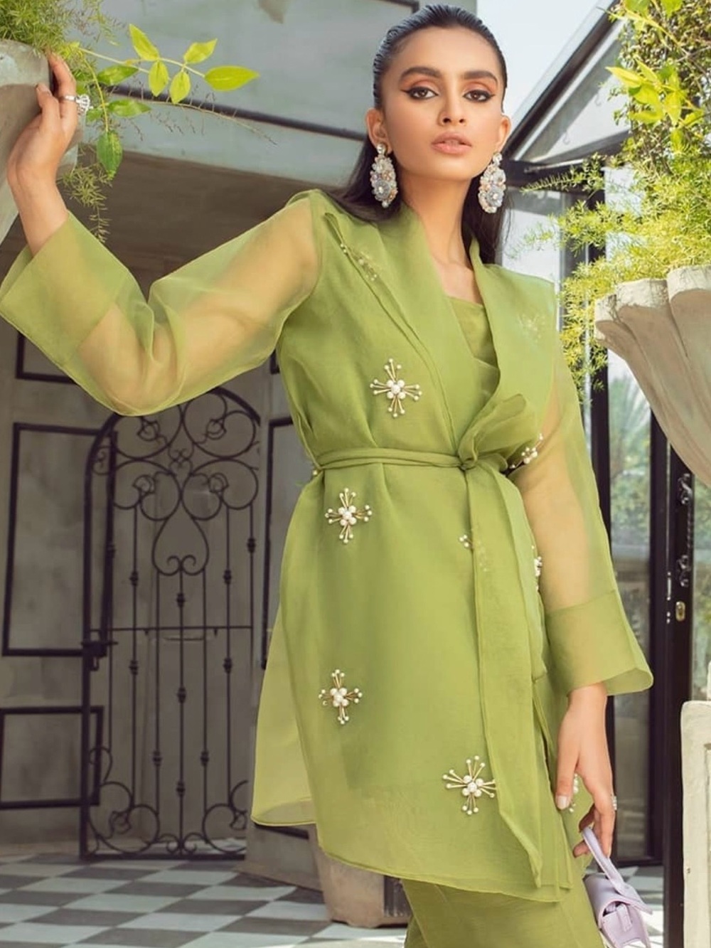 Pakistani outfit, lime Green Embellished stylish 3 piece brand new outfit